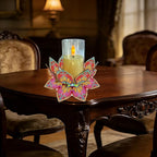 DIY Diamond Art Painting Candlestick Holders 5.71in Mandala Flower Shape Desk Candle Tray Tabletop Ornaments for Wedding Ramadan Party Home Table Centerpiece-Mandala06 - color: Mandala06