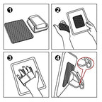 Fintie Universal Tablet Hand Strap Holder - [Dual Stand Supports] Detachable Padded Hook & Loop Fastening Handle Grip with Adhesive Patch for iPad/Galaxy Tab and All 7-11" Tablets, Black - color: Black