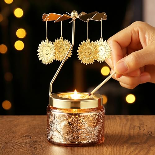 Mothers Day Gifts for Mom Wife Daughter Sister, Birthday Gifts for Women, Unique Sunflower Gift for Friends Women, Rotatable Scented Candles Gift for Mothers Day Anniversary Christmas (Sunflower) - size: Sunflower