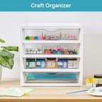 Vtopmart Clear Desk Organizer, 4-Tier Assemble Desktop File Organizer with Drawers, Office Desk Organization for Office Supplies