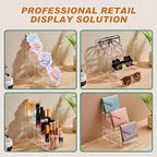 Kathfly 2 Pack 6-tier Acrylic Display Stand for Purses & Wallets, Clear Riser Organizer Shelf for Perfume, Sunglasses, Cosmetics, Multi-Tiered Countertop Vendor Display for Craft Fairs, Retail - size: 6-tier