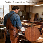Solid African Ebony Wood Tray Set, 2-Pc Handmade, 9"x5.1" & 8.5"x4.5", for Bathroom Counter Organization, Vanity Tray, and Charcuterie Board, to Neatly Hold Candles, Perfume, and Jewelry