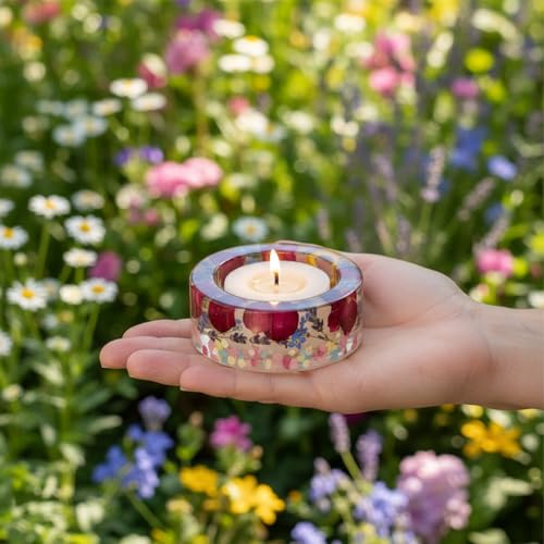 5 PCS Resin Tea Light Candle Mold Resin Mold Tealight Holder Candlestick Holder Silicone Candle Holders Molds for DIY Handmade, Weddings, Home Decorating, Parties