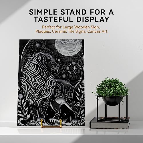 IPAME 10 Inch Large Plate Stands for Display - Metal Plate Holder Display Stand + Picture Stand for Book, Platter, Plaque, Photo Frame, Small Easels for Tabletop Art(Gold 2 Pack) - size: 10 Inch