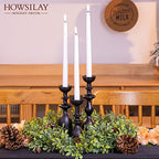 HOWSILAY Wood Candle Holders for Table Centerpiece Black Candlestick Holders - Rustic Candle Stick Candle Holder fits 3/4" or 7/8" Taper Candle and Dia 1.5" Led Tea Lights Candles or Pillar Candles - color: Black