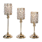 ZENATION-Luxury Crystal Candle Holder – Metal Decorative Candle Stand, Elegant Crystal Beaded Design for Home Décor, Weddings, and Table Centerpieces (Gold, Large) - size: Large