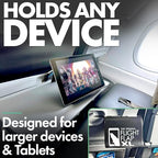 Flight Flap Airplane Tablet Holder, Flexible Cell Phone and Tablet Holder Extra Large 12x7”, Folding Cellphone Stand for Desk, Kindle, Bed, Airplane Gadgets Long Travel Essentials (Black) - color: Black, size: Extra Large