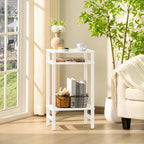 YUFAM Side Table End Table Tall Night Stand 3-Tier for Living Room Bedroom Bathroom Office Furniture White - color: White, size: 3 Tier