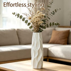 12 Inch White Vase Ceramic Flower Vase, Tall Vases for Pampas Grass, Home Decor, Modern Textured Vases for Living Room Decorations,Table Centerpieces,Shelf,Farmhouse Small Ceramic Vase - style: Shape 10