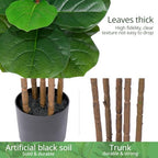 Yepdin Faux Fiddle Leaf Fig Tree 6 FT - Artificial Ficus Tree with Tall Artificial Plants Large 69 Fiddle Leaves - Lifelike Fake Trees for Home Decor Living Room Indoor Outdoor - style: 6 FT