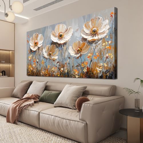 Canvas Wall Art Decor Art Work for Wall Decor Large Vintage Gold Wall Art Prints Wall Art Pictures for Living Room Nature Flower Wall Art Decorations Artwork for Walls Bedroom Office Decor 24" X 48" - color: XY-01G, size: 48"L x 24"W