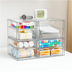 YFXCVSL Clear Stackable Storage Drawers, Acrylic Makeup Organizer with 7 Drawers, Bathroom Organizers and Storage, Plastic Bins for For Vanity, Undersink, Kitchen Cabinets, Pantry - size: 7 Drawers