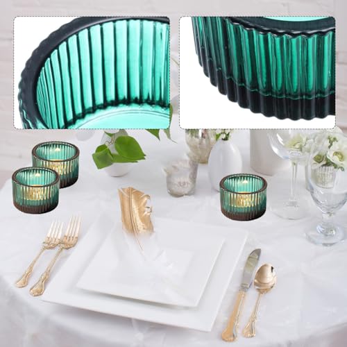2 Pcs Tealight Candle Holder,Votive Candle Holders Glass Candle Holders Tea Lights Candle Holder for Table Centerpiece Decor Party&Home,Wedding Deco (Blue) - color: Blue
