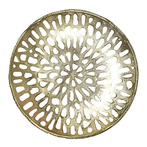 BBH Home's Handmade Gold Novelty Shaped Aluminium Tray 5.51 x 5.51 x 1.37 AMBBVK063AB2020 - color: Gold