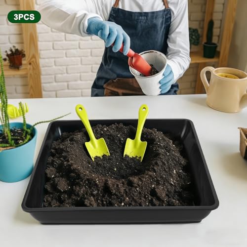 3 Pack 16 Inch Square Plant Saucer, Heavy Duty Plastic Plant Drip Trays for Pots, Durable Flower Pot Saucers for Indoor Outdoor Plants, No Holes Water Catcher Tray for Garden & Home Use, Black - size: 3pcs-16 Inch