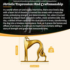 Retro Handcrafted Cubist Artistic Dog Sculpture - 100% Solid Brass Muscular line Front and Elegant Back Design | Collectible Modern Art Decoration | Finishing Touch for Home and Office Scenes - style: Artistic Dog