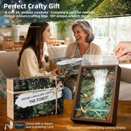 Microland Fun Crafts for Adults DIY Zen Forest Landscape Resin Crafting Kit Ladies Craft Night Kit Crafty Women Present Mom Birthday Gift Ideas Unique Mothers Day Creative Gifts for Artists Teen Girls