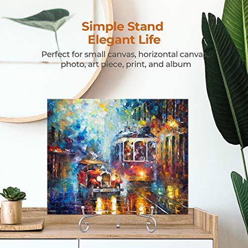 TR-LIFE Plate Stands for Display - 8 Inch Holder + Metal Easel Stand for Picture Frame, Decorative Plates, Photo, Book, Collectibles (Silver 2 Pack) - size: 8 Inch