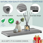 3PCS Water Absorbing Stone Tray, DryingNeat Diatomite Stone Sink Tray, Instant Dry Sink Coasters, Kitchen Sponge Hand Soap Holder, Countertop Fast Drying Counter Trays,8 * 4inch and 4 * 4inch - color: 1pcs 21×10cm + 2pcs 10×10cm Gray Stripe