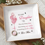 Custom Jewelry Dish for New Mom, To My Daughter Jewelry Dish, Birth Month Flower Ring Tray for Mothers Day, 1st Mother's Day Birthday Gifts for Daughter - color: Style 6