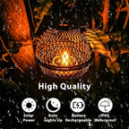 Solar Hanging Lanterns Lights Outdoor, 4 Pack Hanging Candle Holder with Solar Tea Lights Candles Outdoor Waterproof, Chandelier Ideas for Tree Pergola Patio Decor, ALL FORTUNE