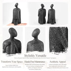 Yoga Decorative Bookends, Unique Book Ends to Hold Book - Artisanal Resin Figurines for Home & Office Elegance
