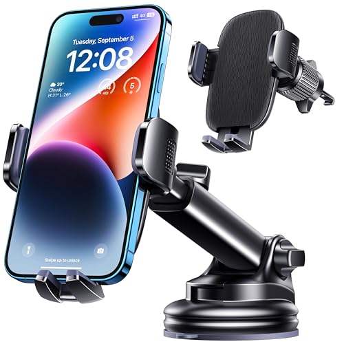 Qifutan Dash Mounted Phone Holders for Your Car Dash Phone Mount for Car Dashboard Air Vent Multi-Mount 3 in 1 Vehicle Windshield Holder Compatible Multi-Device Clip Desk Mount - style: Dash-C