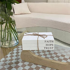 Decorative Books for Home Decor, White Faux Books for Decoration, Rustic Farmhouse Stacked Display Books (Faith, Hope, Trust) - style: FAITH, HOPE, TRUST