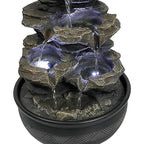 15.7" High Rock Cascading Tabletop Fountain, Zen Meditation Indoor Waterfall Feature with LED Light for Home Office Bedroom Relaxation - color: 15.7"