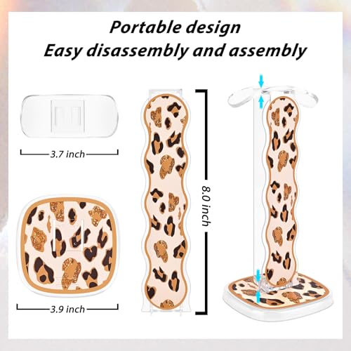 CameCosy Leopard Headphone Stand, Compatible with, Sturdy Acrylic Design, Multifunctional for Headphones & Cell Phone - color: leopard