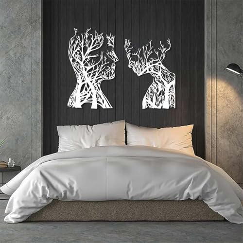 Abstract Face Metal Tree Wall Art, Decorative Branches, Tree Branch Art, Woman & Man Metal Wall Decor, Abstract Artwork, Modern Decorations, Living Room Decor (Gold, 30"x(22"+19") | 76x(55+48) cm) - color: Gold, size: 30L" x 22W"