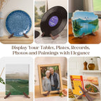 XKDOUS 2 Pack Plate Stand for Display, 6.5 Inch Wood Plate Display Holders, Picture Frame Holder, Cookbook Stand Recipe Book Holder for Book, Plate, Photo, Decorative Table Top Easels