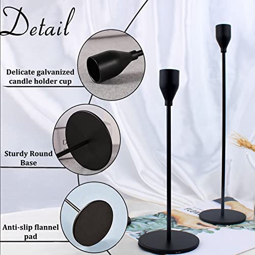 Matte Black Candlestick Holders, Set of 6 Candle Holders for 3/4" Taper Candles&Led Modern Metal Candle Stands Decorative Table Centerpieces for Wedding Party Church,Decorative Fitting - color: Matte Black
