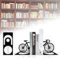 Metal Bicycle Bookend, Bike Bookends, Bicycle Bookends Pair in Metal, Bike Book Ends for Shelves, Heavy Book Supports, Book Organizer, Black Book Holders for Home Office