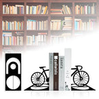 Metal Bicycle Bookend, Bike Bookends, Bicycle Bookends Pair in Metal, Bike Book Ends for Shelves, Heavy Book Supports, Book Organizer, Black Book Holders for Home Office