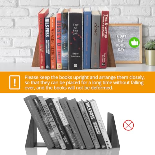 DRELIFAM Walnut Book Ends Heavy Duty Handmade Bookends for Shelves Book Ends Decorative to Hold Heavy Books (Walnut Wood Small) - color: Small Walnut Wood