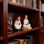 Gifts for Readers Book Lovers Women, Graduates, Students, Teachers, Caregivers, Hand-Painted Resin Reading Figurines Bookends for Home Library Office Desk Bookshelf Decor