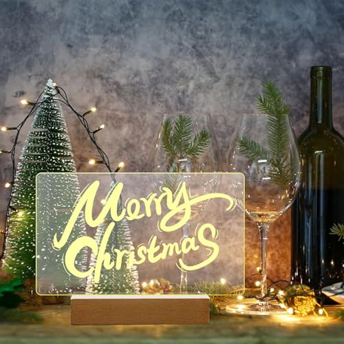 2Pcs 6" Wood LED Light Base with Blank Acrylic Sheet Clear Cast Plexiglass for LED Light Base Signs DIY Display Projects Craft-Warm Light - color: Warm Light, size: 2PC 6" + AS