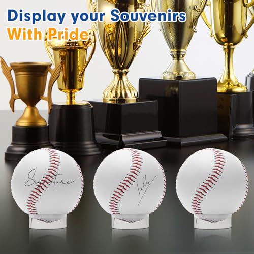 60 Pcs Baseball Holder Ring Stand 1.77 Inches Round Acrylic Stands, Small Display Stand Ring Clear Sphere Holder for Small Balls, Baseball, Golf Ball, Crystal Ball, Egg Stand, Marble, Softball - size: Stand: 1.77 in-60 pcs