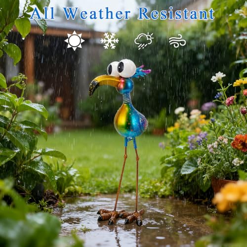 18.9" Metal Peacock Garden Statue - Weather-Resistant Outdoor Bird Figurine, Yard Art Decor for Lawns and Patios, Unique Gift for Gardening Enthusiasts - color: Blue-peacock