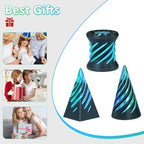 3PCS Impossible Cone,3D Printed Spiral Cone Fidget Toys,Impossible Pyramid Passthrough Sculpture,Stress Relieving Toys for Adults and Kids,Stocking Filler White Elephant Gifts (Green+Black) - color: Green+black