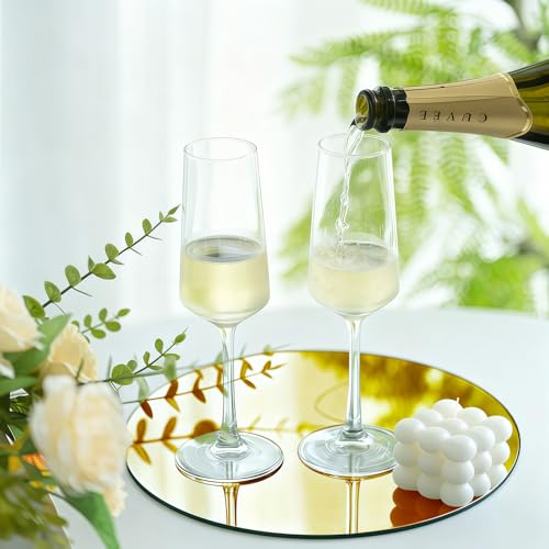 24PCS Gold Round Mirror Plates for Centerpieces, 6" Flat Gold Circle Mirror Trays for Table Decor, Acrylic Mirror Candle Plates for Table Centerpieces, Wedding Party Event Decorations, Home Decor - size: 6 Inch