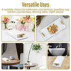 Guest Towel Holder Tray for Bathroom - White Marble-Tray - Napkin Holder for-Bathroom - Paper Hand Towel Holder. - color: White