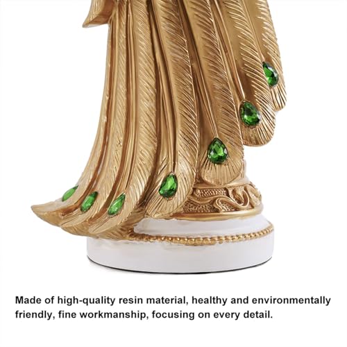 homary 27.6" Decorative Peacock Statue Large Glam Animal Sculpture Resin Crafts Home Decor for Art Ornament (White & Gold)