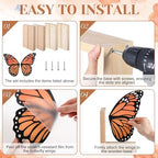 Decorative Butterfly Bookends Wooden Acrylic Butterflys Bookend Modern Bookshelf Decor Accent Book Stopper Decor for Home Farmhouse Shelves Office Lover Gift (Monarch Butterfly) - style: Monarch Butterfly