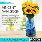 MODGY Collapsible and Expandable Plastic Flower Vase, Unbreakable, Foldable, Decorative Modern Centerpieces, Table Decorations, Van Gogh Starry Night, 1 Pack - style: 1 Pack