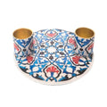 Yair Emanuel Flat Plate Candle Holders for Shabbat 4 Inch Vibrant Pattern Design Modern Judaica Gift (CSE-8 Tile Pattern) - color: Cse-8 Tile Pattern