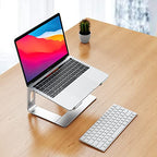 BESIGN LS03 Aluminum Laptop Stand, Ergonomic Detachable Computer Stand, Notebook Riser Compatible with Air, Pro, Dell, HP, Lenovo More 10-15.6" Laptops, Silver - color: B-Silver