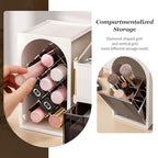 INVSSENE Stackable Makeup Organizer Countertop, Storage Perfume Skincare Cosmetic Lipstick Face Mask Makeup Brush Palettes, Ideal for Vanity Bathroom Counter - color: 3516 White+Coffee
