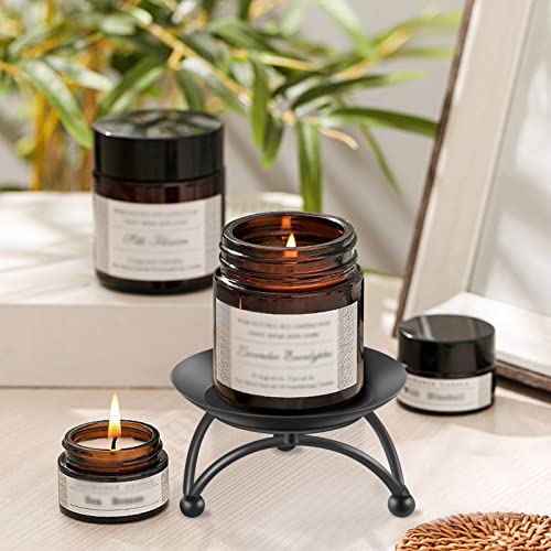 Pillar Candle Holder, Iron Candle Stand, Candle Plate, Candlesticks for Pillar Candles, Black Candle Tray for Party Wedding Table Home Decoration (Set of 2) - color: Black - Set of 2